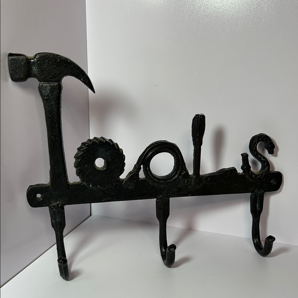 Cast Iron Black Metal Tool-Themed Wall Hook - Picture 2 of 2
